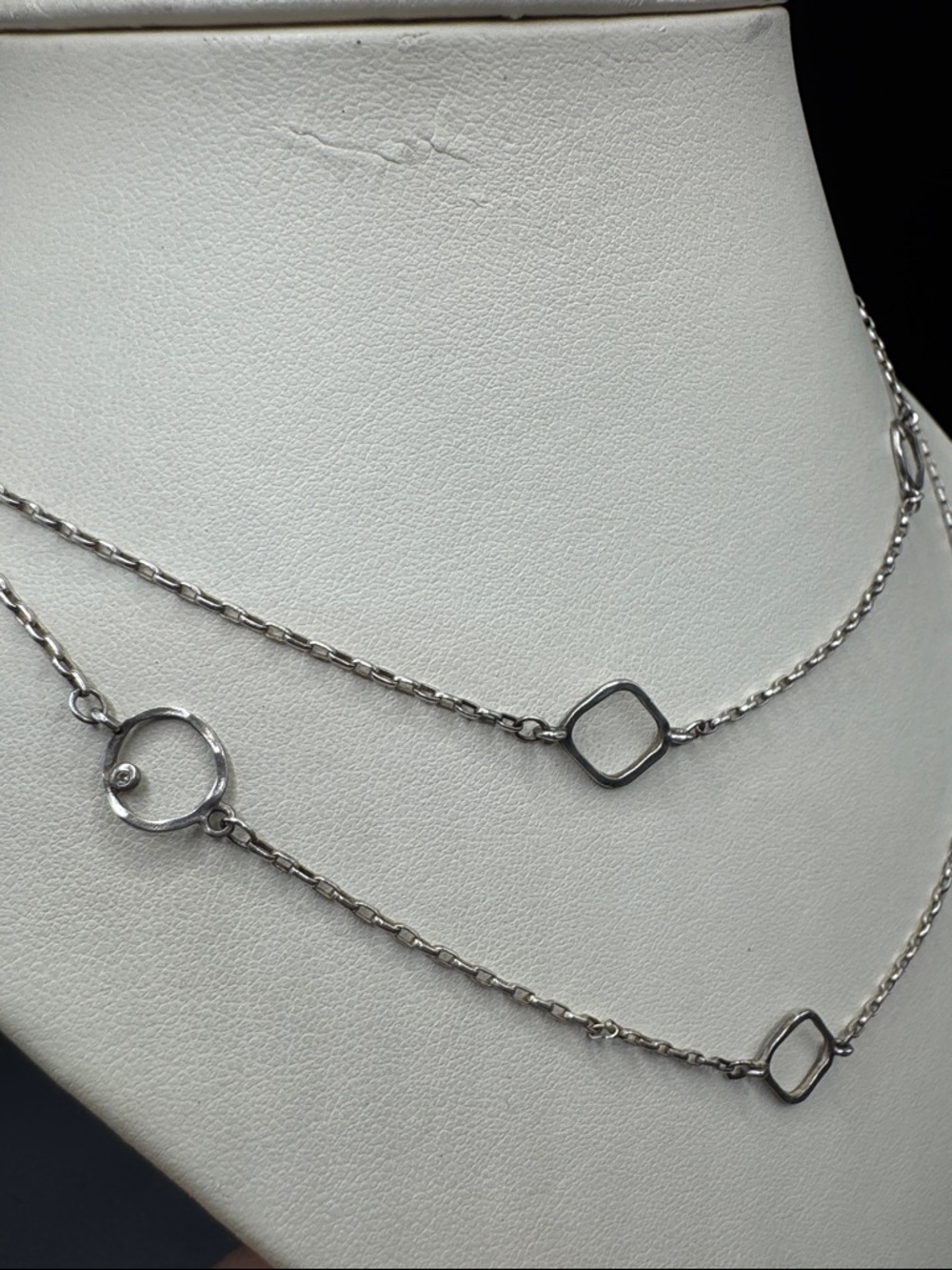 Silpada Sterling Silver CZ Ring Around the Rosy Necklace 34 inches - Picture 4 of 4